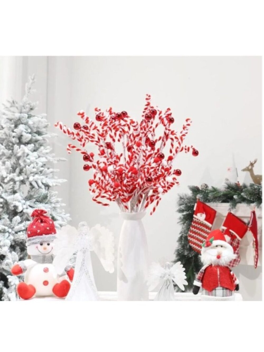 2 Boxes for 22 * 24PCS Christmas Tree Decoration Red/White Christmas Decor Picks